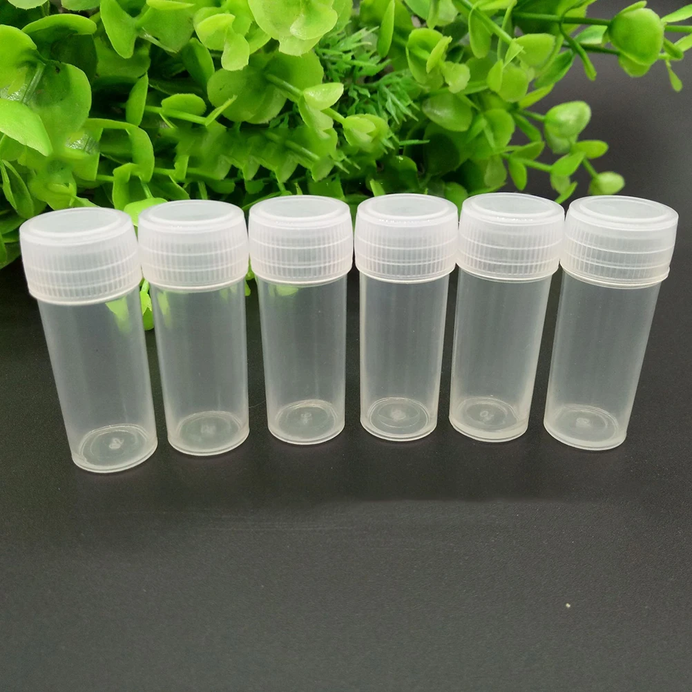 

100pcs 5Ml Transparent Pp Container Empty Tubes Plastic Bottles Beads Storage Boxes Solid Durable Lightweight Clear Organizer
