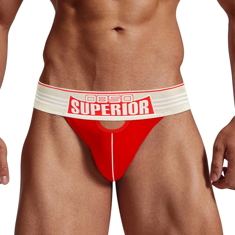 Sexy Hollow Men's Thongs Cotton Men Underwear Low Waist Gays Mens Jockstrap Panties Bikini Sissy Underpants Male Thong