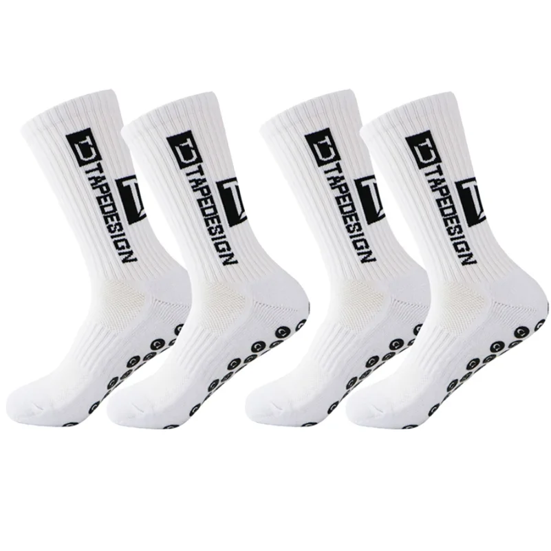 2 pairs  Football socks, men's mid length sports socks, running socks, anti slip thick towel bottom, wear-resistant