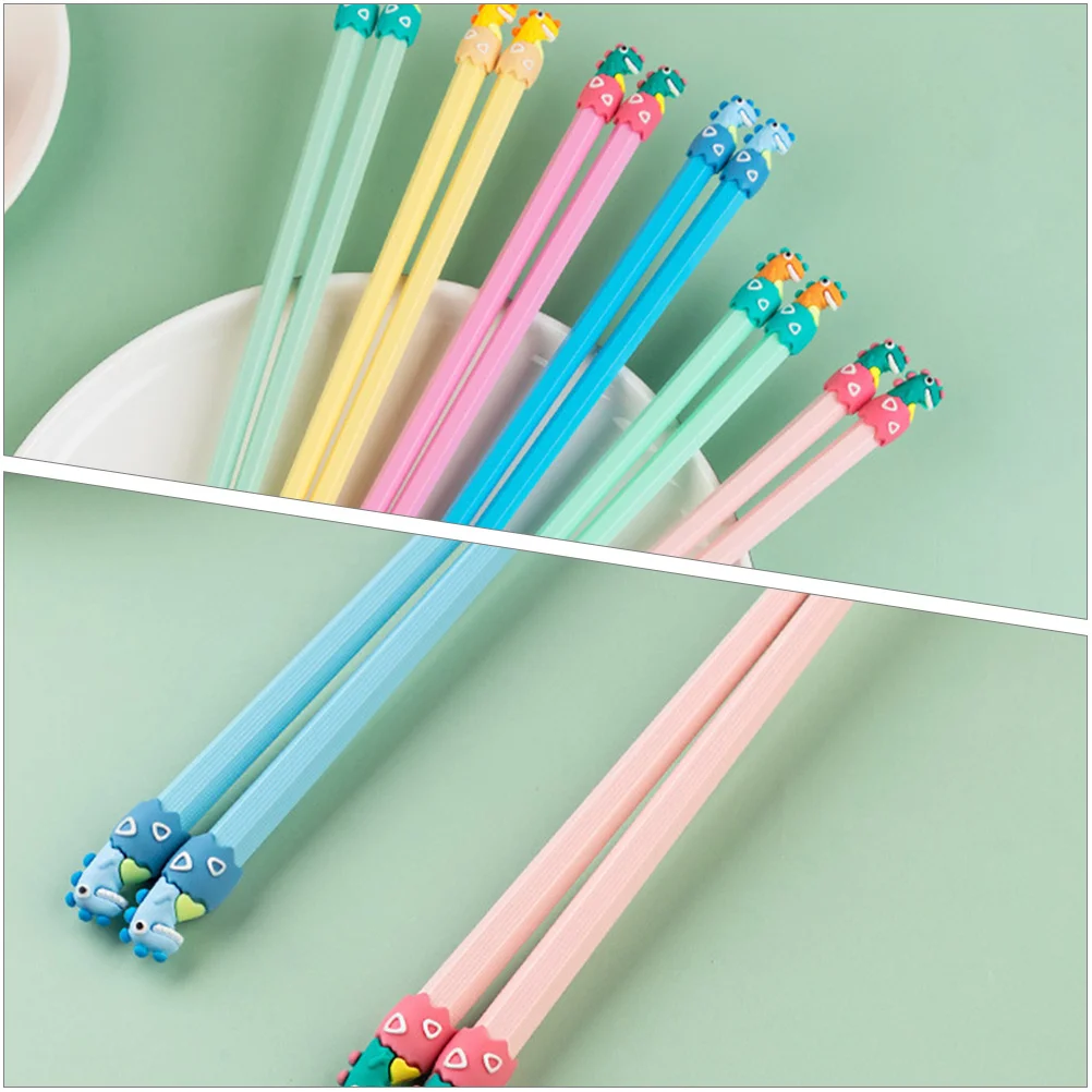 

3Pairs Cartoon Chopsticks Cute Dinosaur Print Dishwasher Safe Reusable Chopsticks for Daily Dining Ramen Noodles