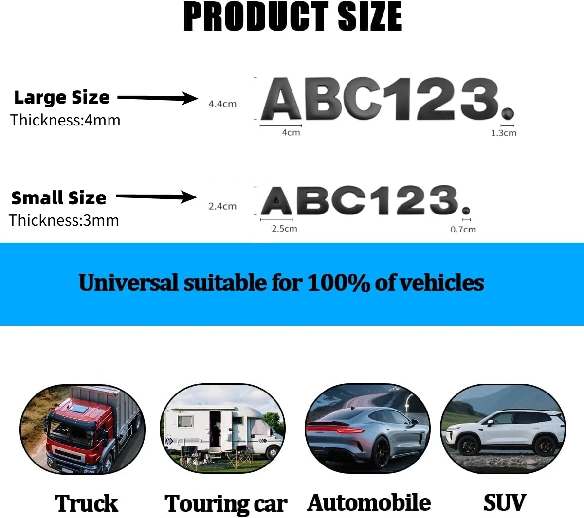 38PCS Car Emblem Stickers 3D Waterproof Adhesive Badge Waterproof Decals Tailgate Trunk Decor Universal Truck SUV Sedan