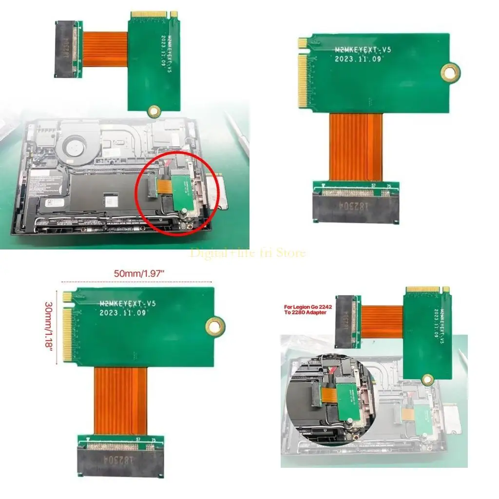 

E06D for Legion Go Modification Transfer Board 2240 to 2280 NVMe M.2 Adapter 90 Degree Converter Card Transfercard