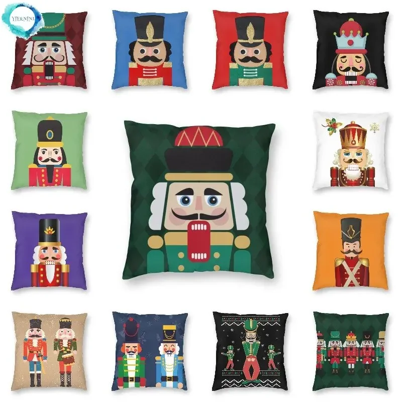 

Nutcracker doll print sofa cushion cover pillowcase home decoration party car bedding