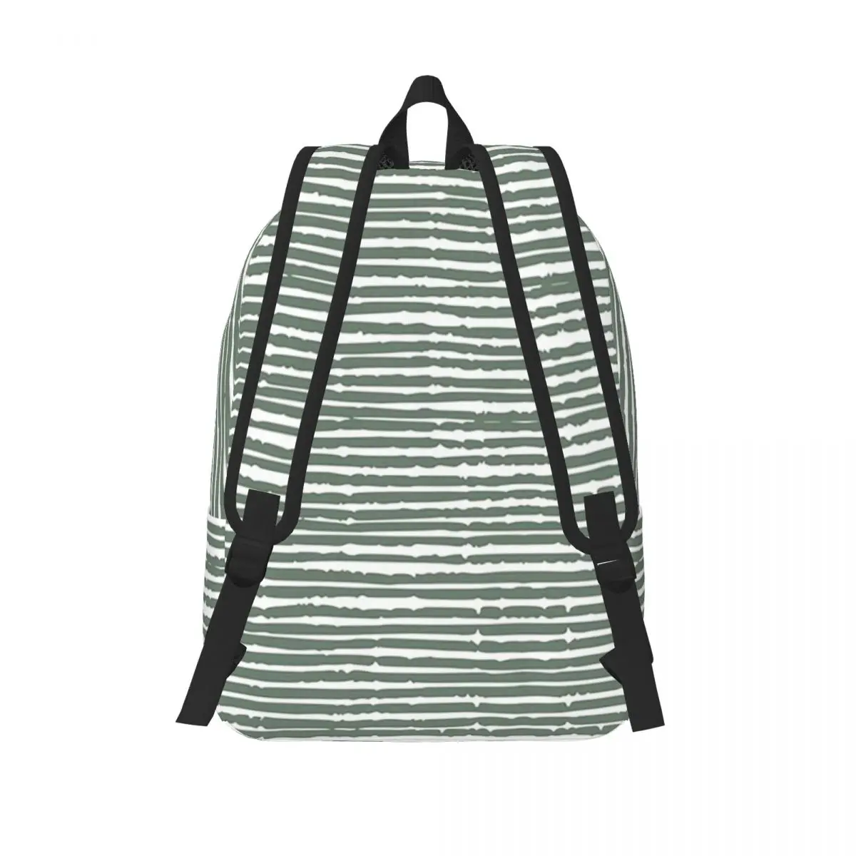 Green Striped Abstract Student Backpack School Bag Hiking Travel Daypack for Boys Girls Fashion Bookbag Shoulder Bags