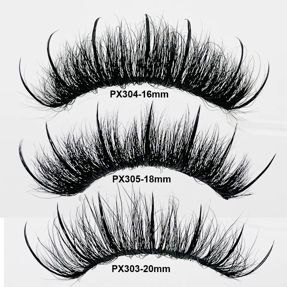 RED SIREN Mink Eyelashes With Spikes New Design 16mm/18mm/20mm/25mm Thick Natural Strip Lashes Mink Fluffy Lash Supplies