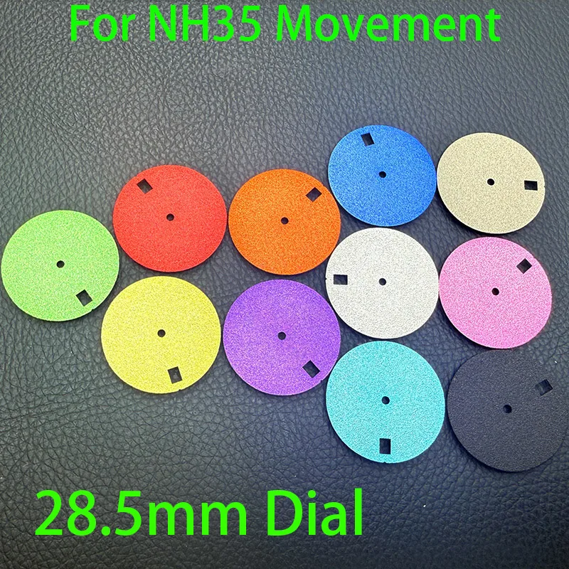 Customized 28.5mm sand gold patterned Dial For NH35 NH36 7S26 Movements Calendar Window Watch Dials Fit crown at 3.0/3.8/4.1