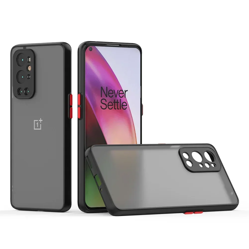 

Camera Lens Protection Phone Case For OnePlus 9 Pro 9R 8T PC Matte Translucent Back Cover TPU Bumper Case