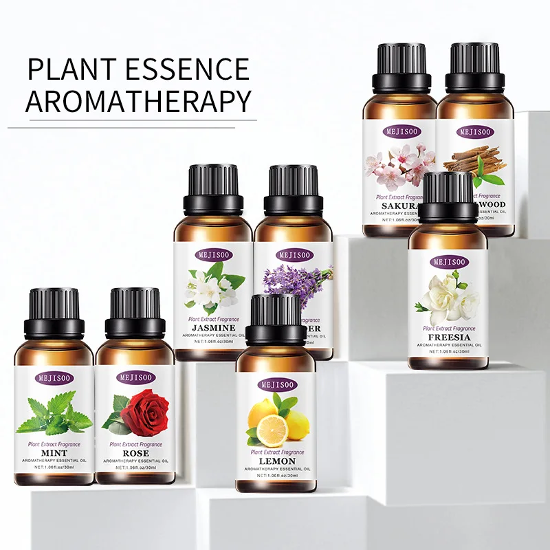 30ml Aromatherapy Essential Oil，Freesia Lavender Rose Mint Jasmine Lemon Scent Humidifier Diffuser Water-Soluble Essential Oil