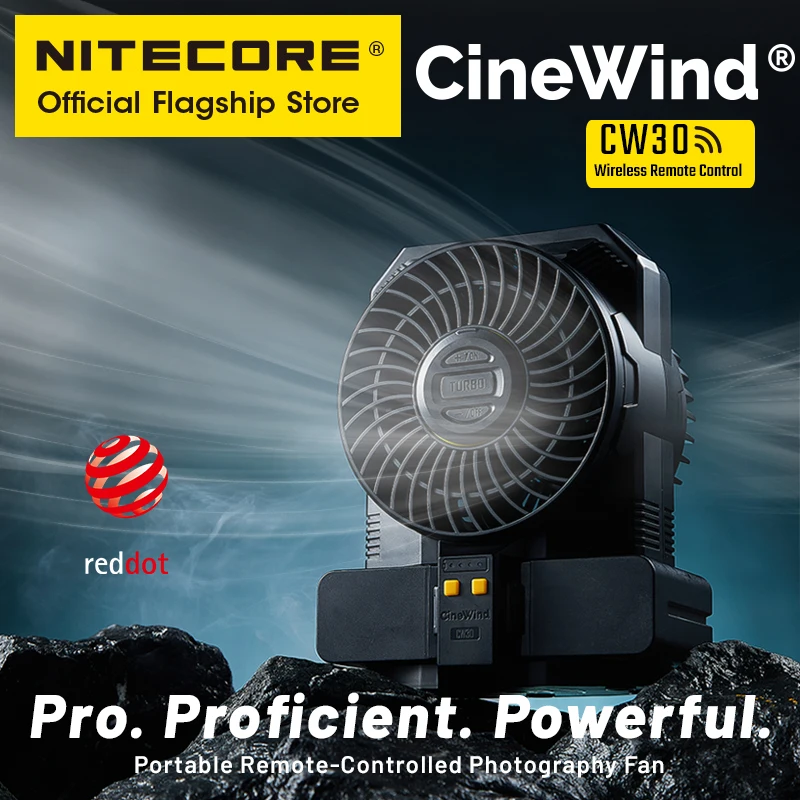 NITECORE CW30 ポータブル写真ファンワイヤレスリモコン電動ファンコードフリーブロワーステージショートビデオウェディングフィルム用