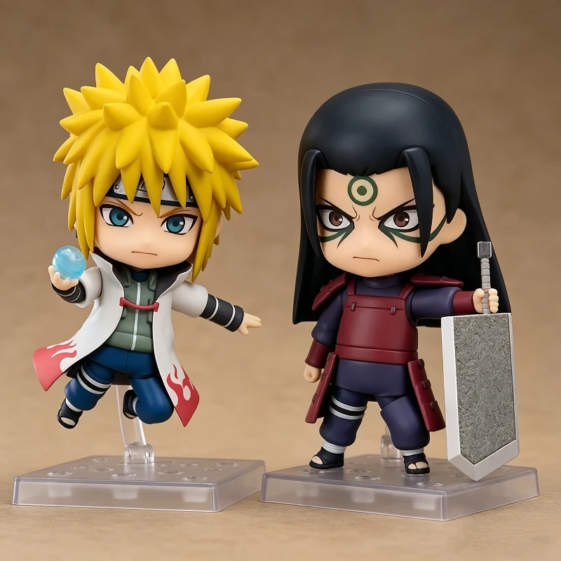 10cm Q-Version Naruto Nendoroid 2687 Hashirama Senju 1524 Minato Namikaze Actionfiguren mit Zusatzteilen Anime-Modell Spielzeug Geschenke