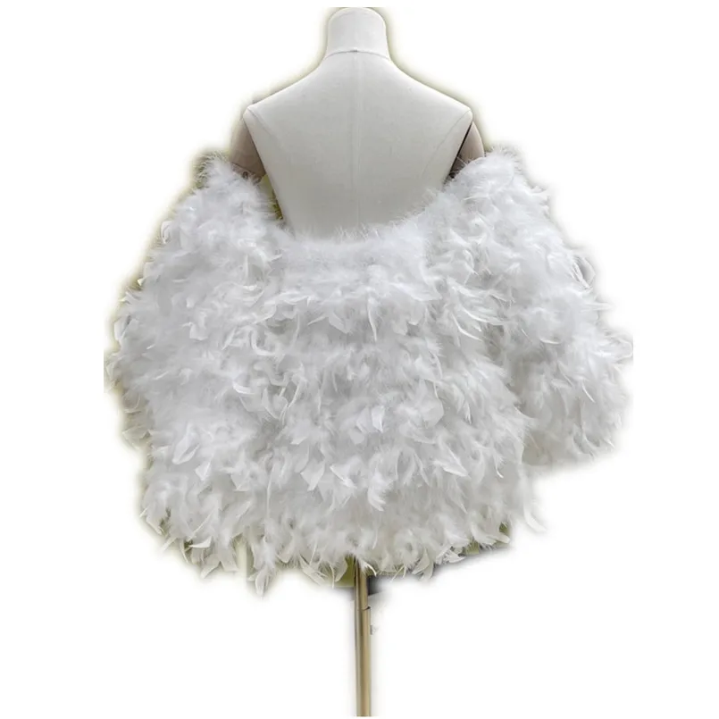 

Элегантные свадебные накидки со страусиными перьями, новый дизайн, болеро для свадебной вечеринки, пышные зимние шали