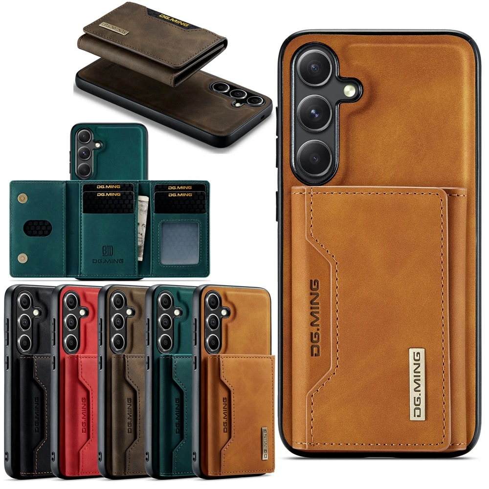 2 in 1 Magnetic Detachable Leather Wallet Case Phone Cover for Samsung Galaxy S23 Ultra S22 S21 Plus A14 A34 A54 A24 Cards Slot