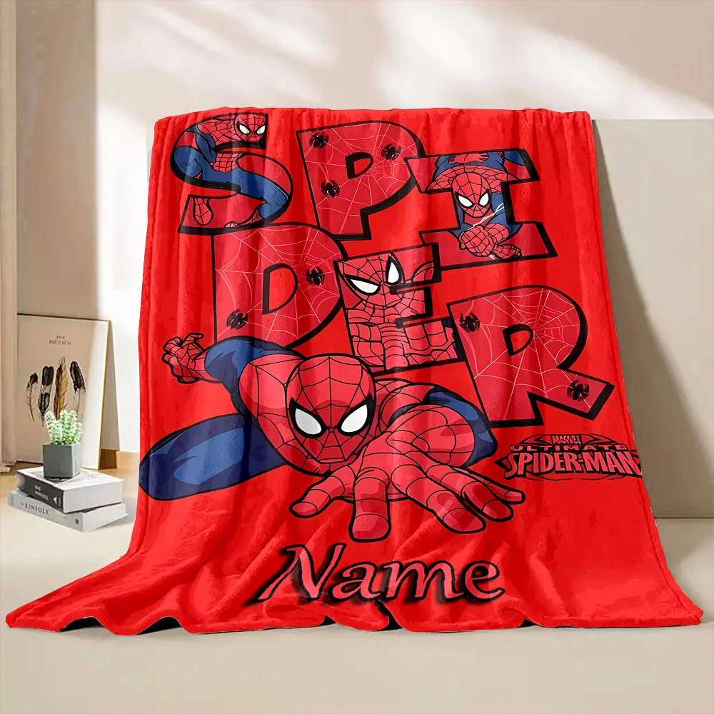 Couverture Personnalisée avec Nom pour Enfant, Chaude et Douce, Confortable, Jeu Avengers Spider-Man, Voyage à Domicile