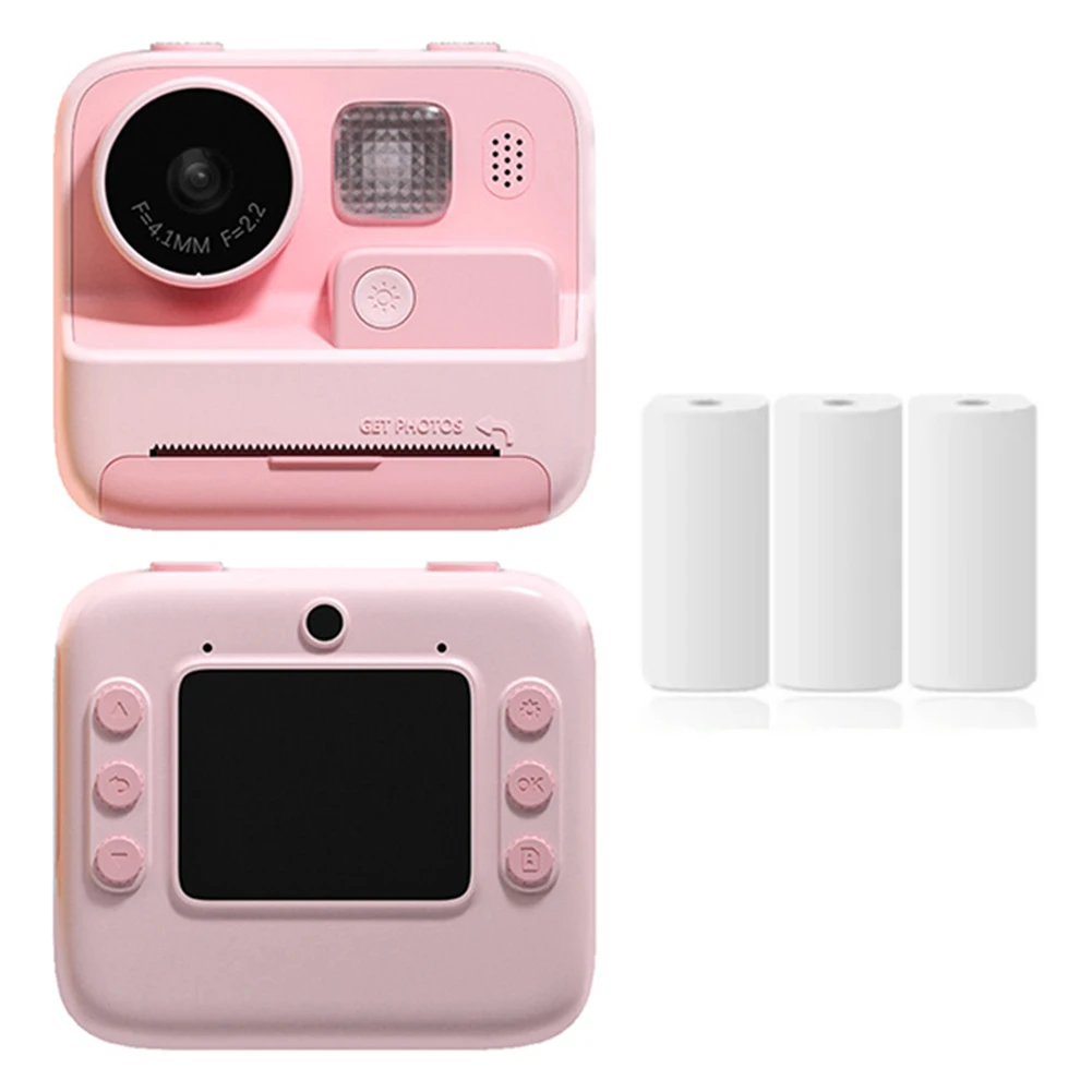 Kids Camera Instant Print 2.0in IPS Screen Child Camera with Thermal Print Paper 48MP HD 1080P Zero Ink for Girls Boys Aged 3-12