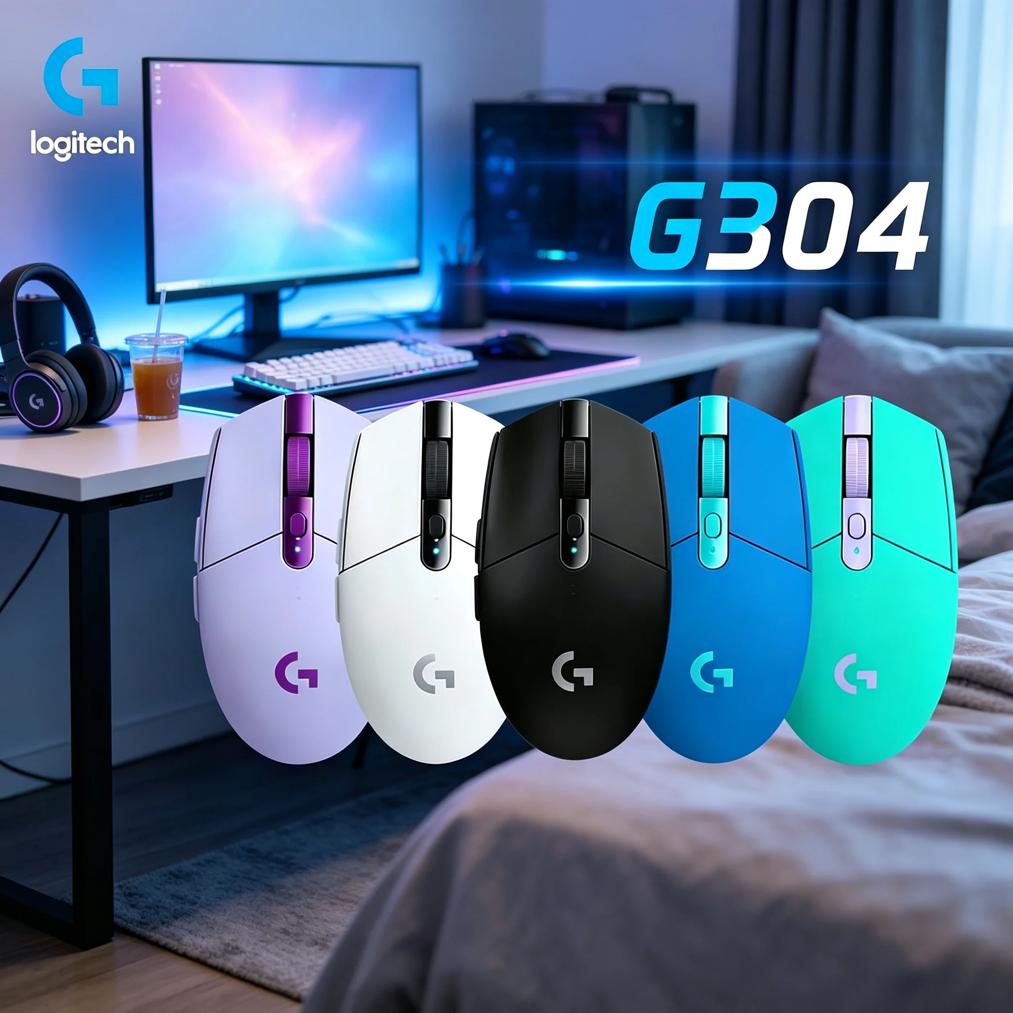 Logitech G304 2.4G Wireless Game Mouse Stable Cursor Positioning For Tracking Enemies In PUBG CS2 Valorant FPS