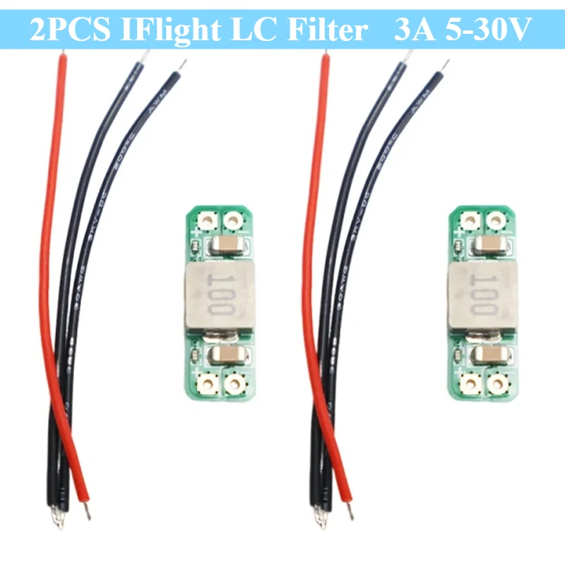 

LC Filter Module 2PCS 3A 5-30V IFlight Built-in Reverse Polarity Protection for RC FPV Drone Plug-in Camera AV Transmitter Pa