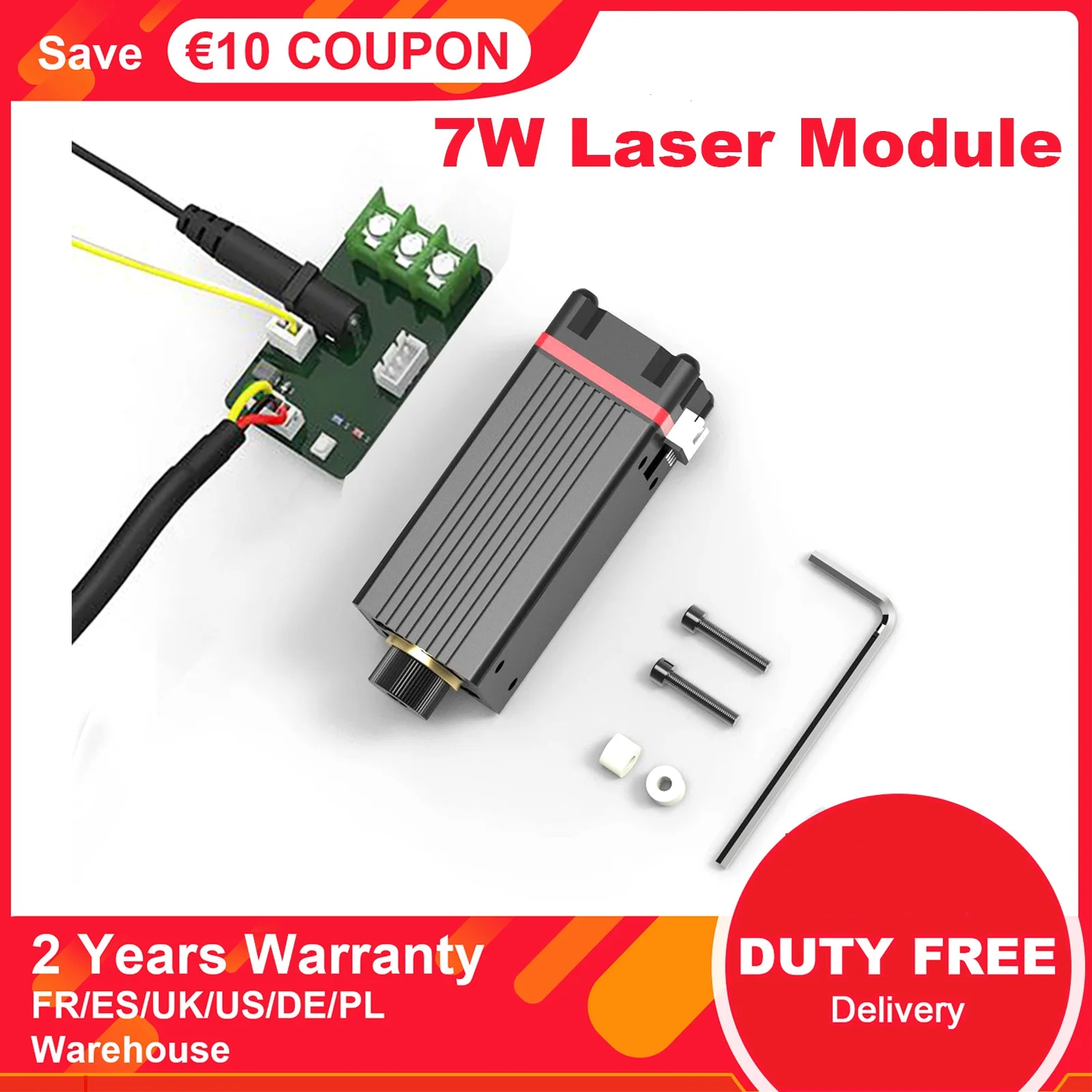 NEJE 7W Laser Module for CNC Laser Engraving Machine, 3D Wireless DIY Logo Metal Printer Cutter Engraver Wood Router Tool