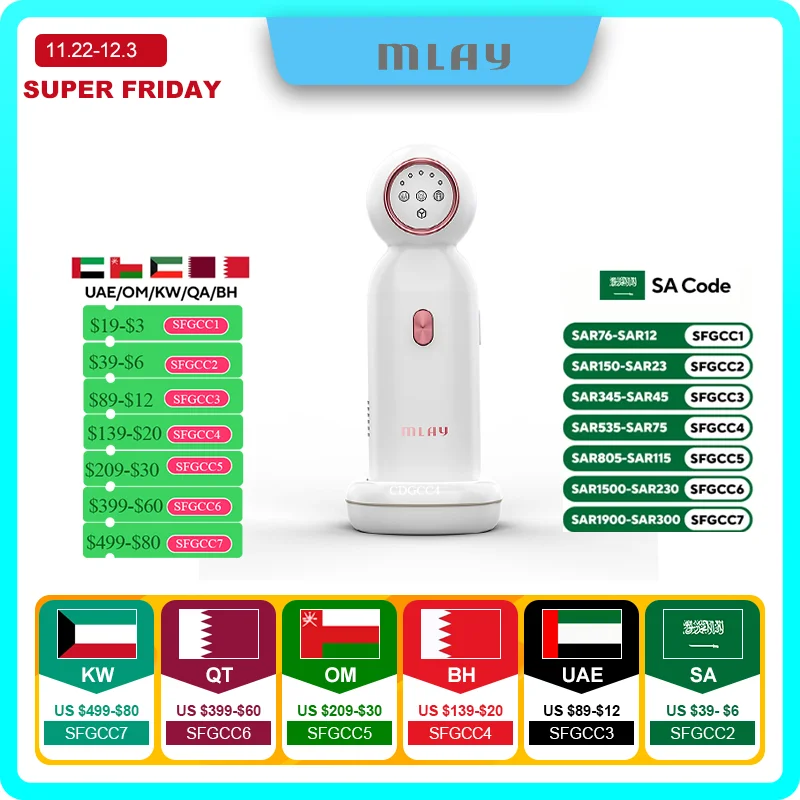 MLAY T10 IPL Sapphire Ice Cooling Hair Removal Painless Permanent Home Hair Removal Laser Epilator IPL Device for Women Man