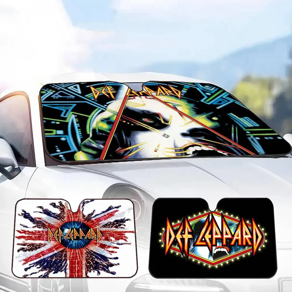 Classic Band D-def L-leppardS Novelty Car Front Windshield Sunshade 70x130cm Cartoon Foils Car Window Windscreen Cover