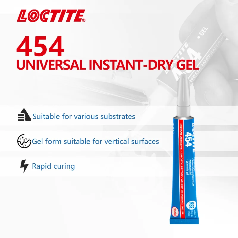 Henkel Loctite 454 Instant-dry gel with high viscosity, suitable for vertical application without dripping