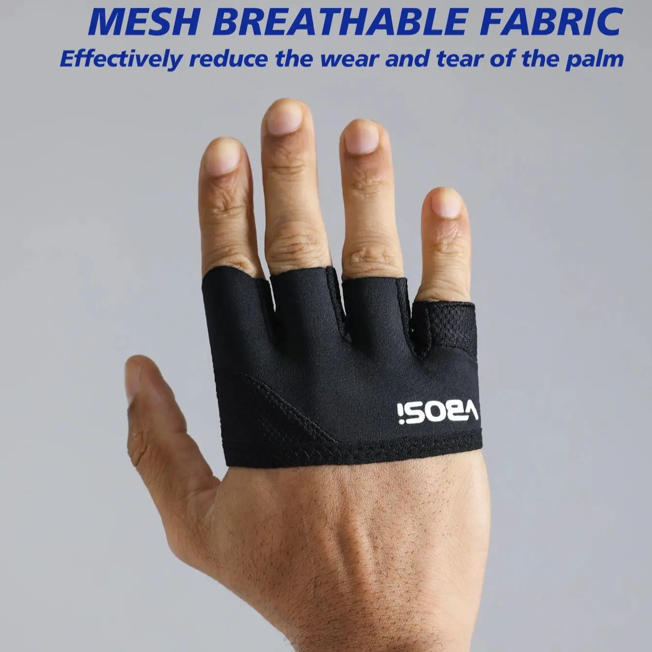 زوج واحد من قفازات VBOSI للتمرين خفيفة الوزن بأربعة أصابع للجنسين - قبضة مضادة للانزلاق للياقة البدنية ورفع الأثقال والتدريب للرجال والنساء