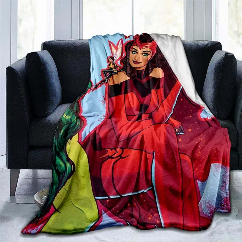 Avengers Scarlet Witch Flannel Blanket 3d Printed Super Soft Blanket, Warm and Comfortable Multifunctional Blanket