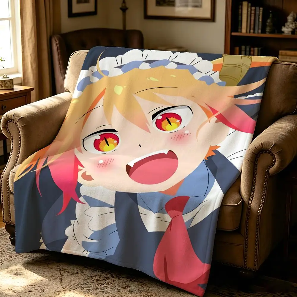 anime M-Miss Kobayashis Dragon Maid-D Throw Thick Comfort Flannel Quilt, Multi-scene Use Indoor Outdoor Daily Nap