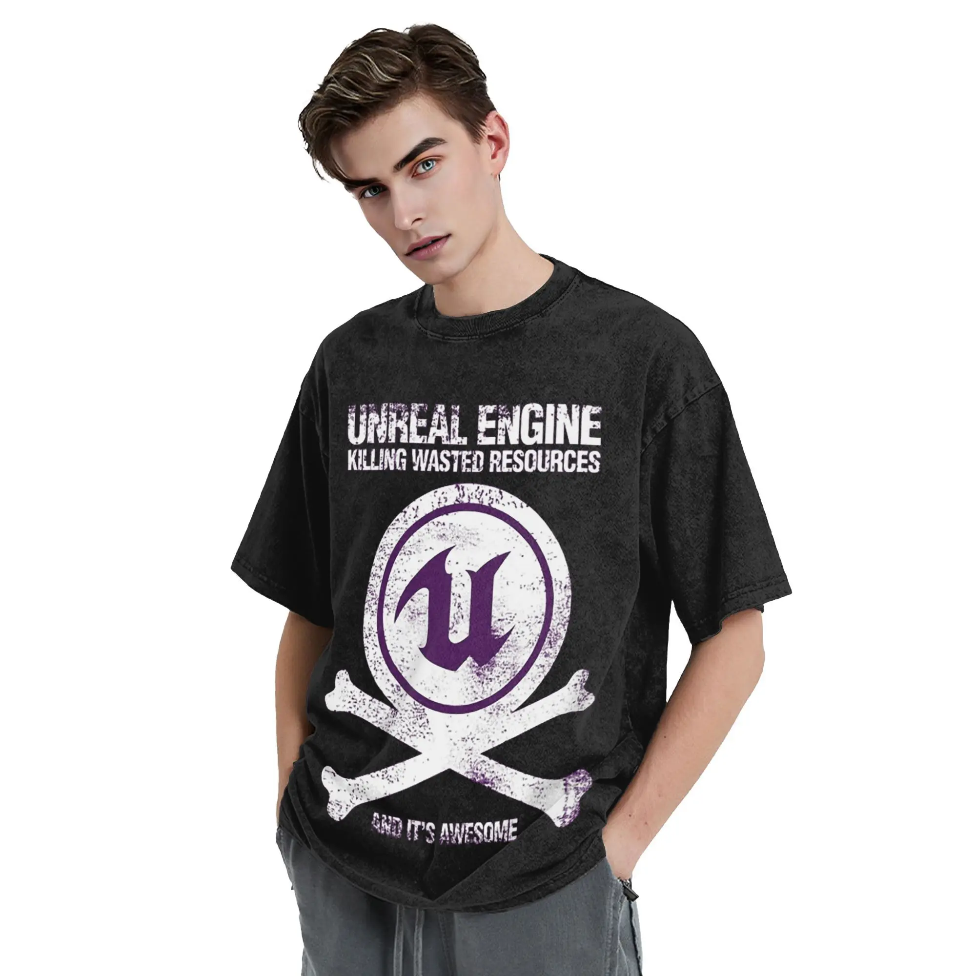 

Unreal Engine Killing Wasted Resources and It's Awesome T-Shirt for Men Cotton T Shirts Men's Tees Short Crew Neck Clothes Tops