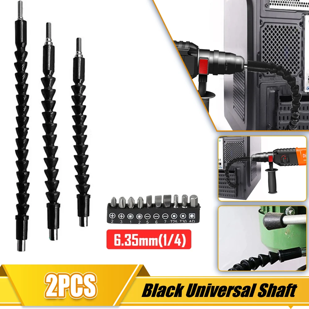 Electric Drill Flexible Shaft Extension Bit Kit for Cross 1/4 Hex Shank Power Drill Screwdriver Bits Hand Tool 200mm 250mm 300mm