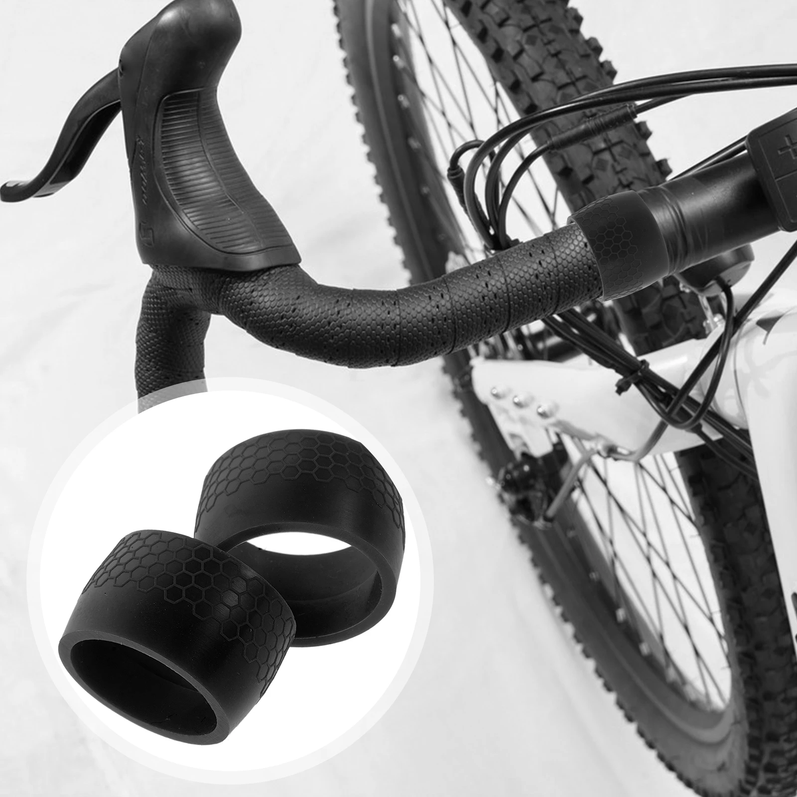 

2pcs Bike Handlebar Grips Silicone Antislip Durable Cable Management Easy Installation Universal Fit For Mountain Bike Scooter