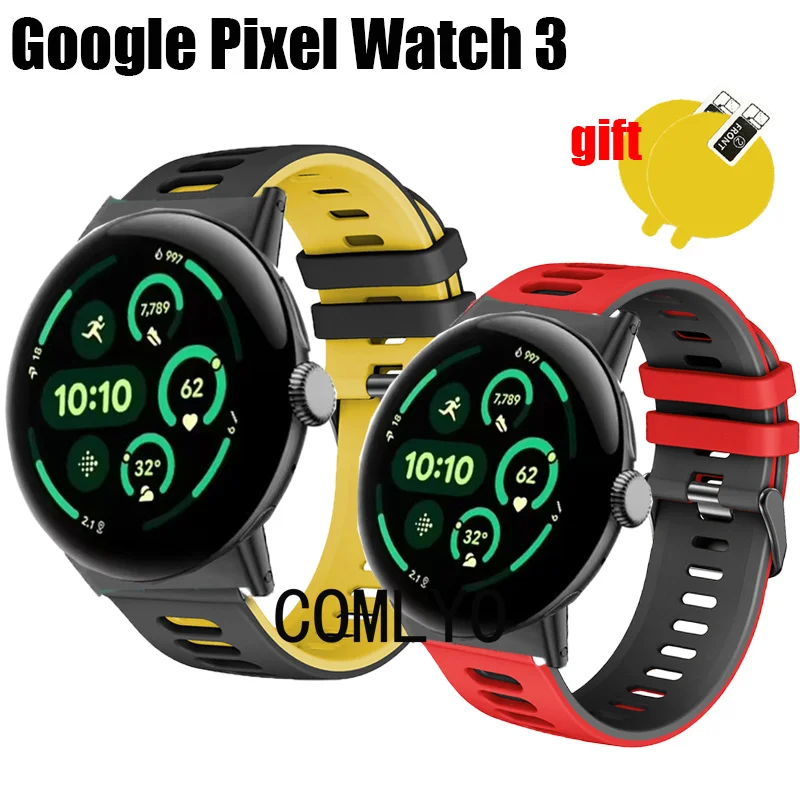 Film protecteur d'écran en silicone pour Google Pixel Watch 3, bracelet de montre intelligente, bracelet, bracelet, 45mm, 41mm