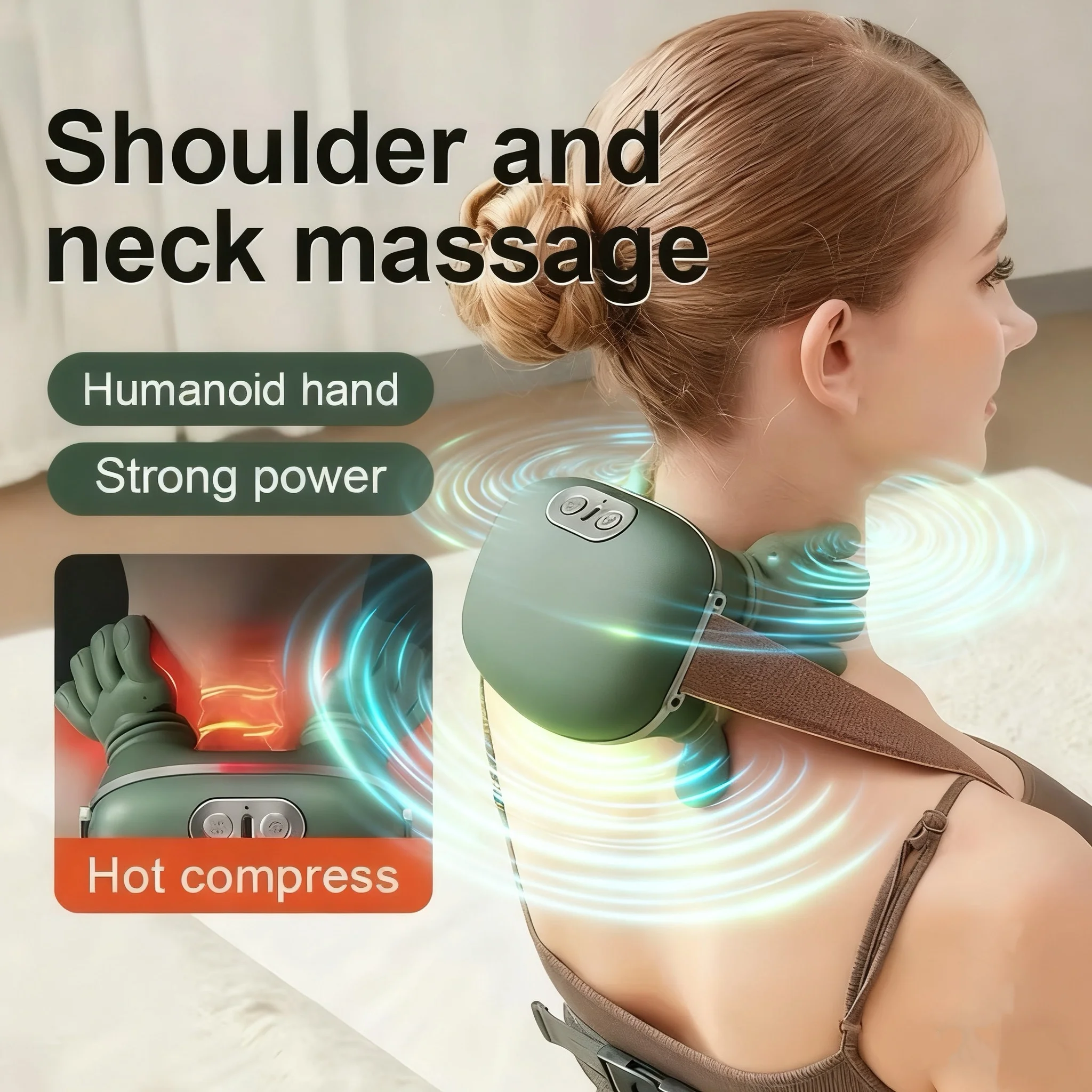목 마사지기 2025 전기 어깨 및 경추 마사지 딥 티슈 바디 마사지기 거의 실제 사람과 같은 마사지기