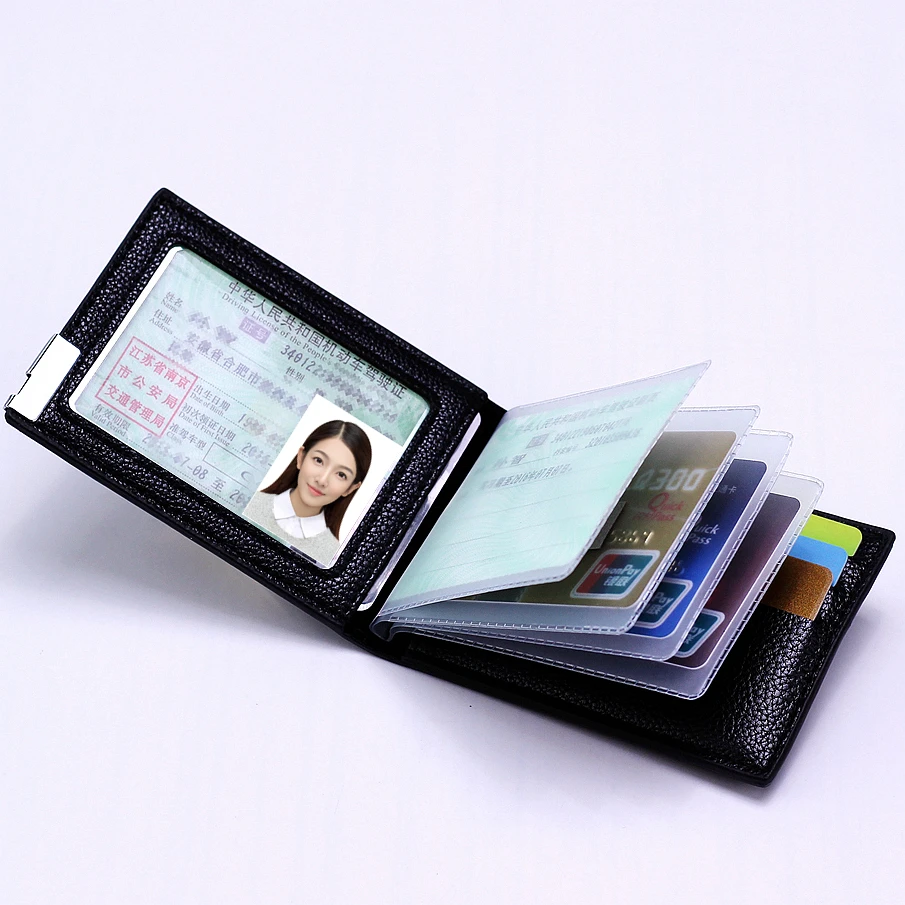 

High-End Leather Driving License Protection Cover Men's Sle Multi-Layer Storage Bag Busin OL Folded PU Leather Case