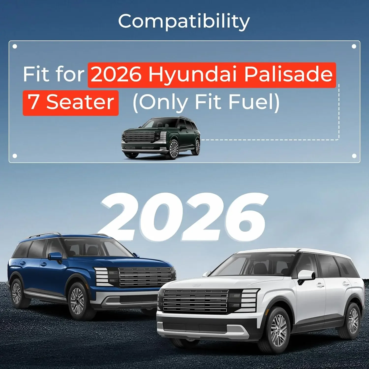 TPE Floor Mats For 2026 Palisade 7-Seater (Only Fit Fuel) Cargo Liner All Weather Protection Carpet Rubber Custom Floor Mats