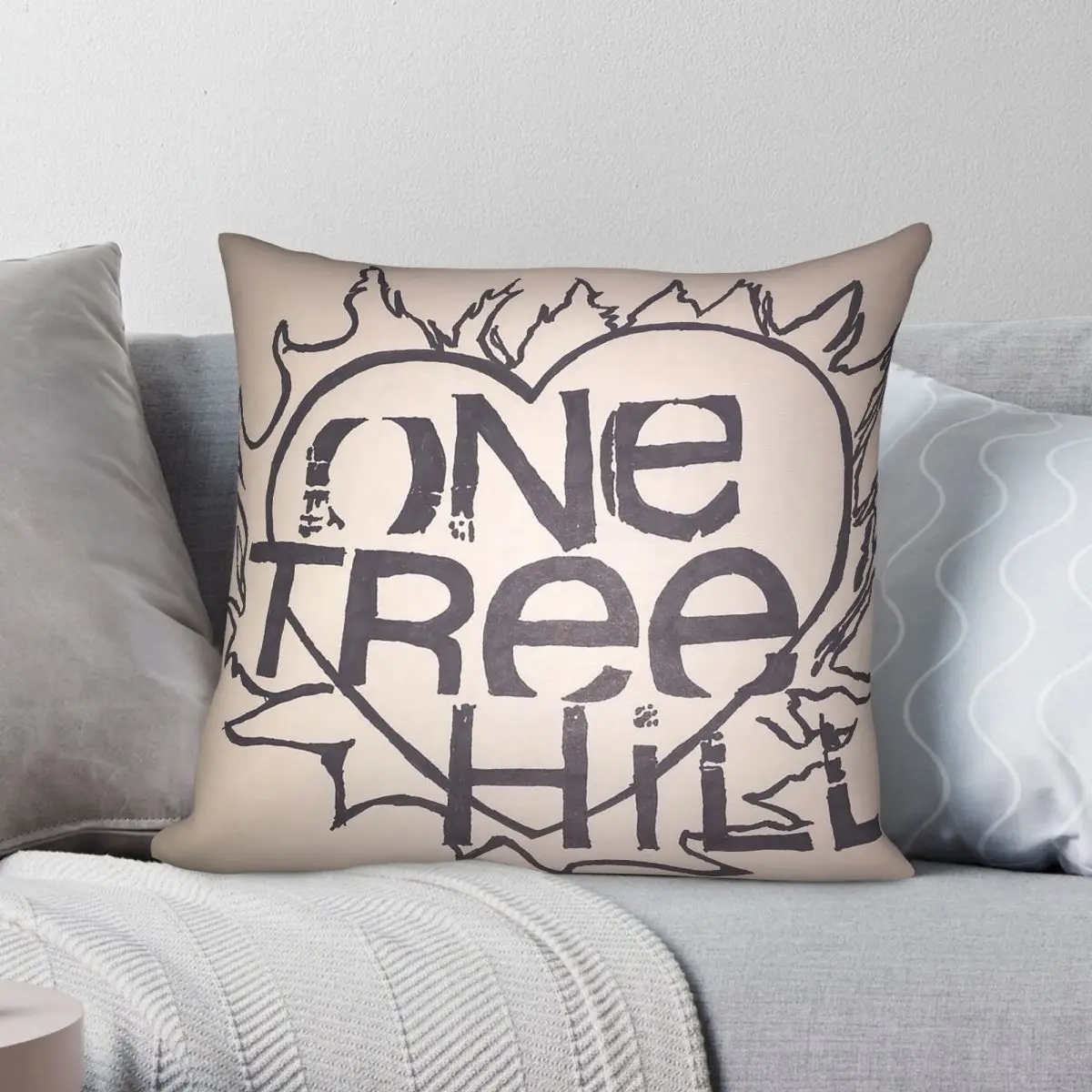 One Tree Hill Heart Pillowcase Polyester Linen Velvet Creative Zip Decorative Pillow Case Home Cushion Cover 18