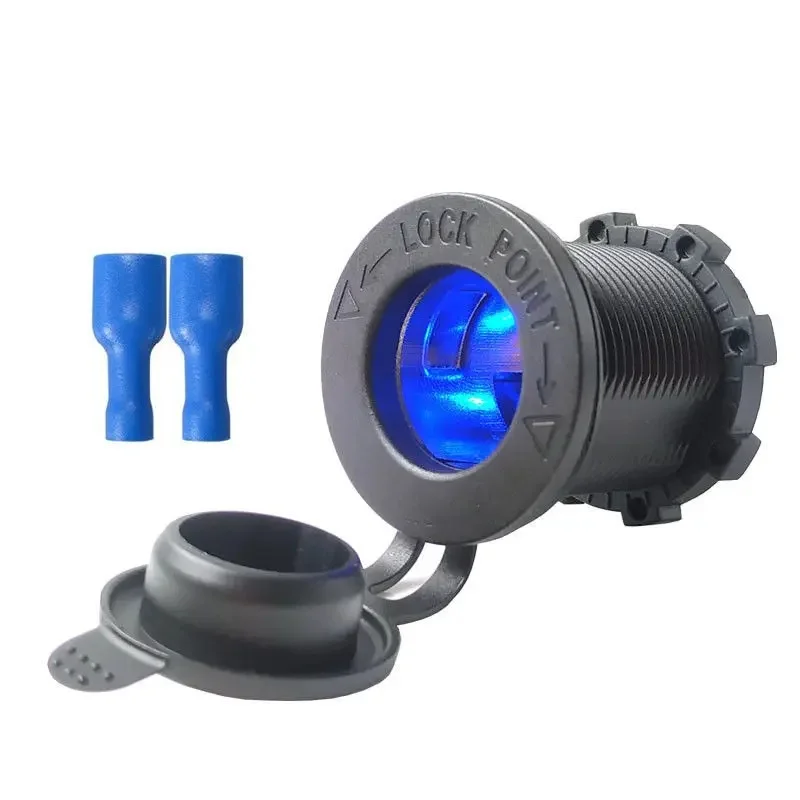 1-2pcs 12V-24V Car Cigarette Lighter Waterproof Plug Socket For Boat Car Motorcycle Tractor Power Socket And Auto Accessories