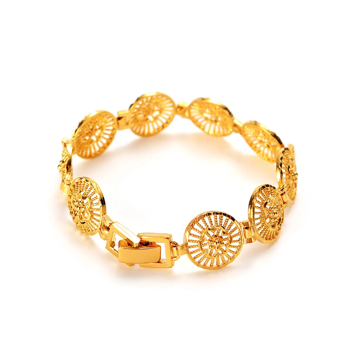 AU999 Gold Bracelet Womens Small Fresh Daisy Watch Chain Hollow 24k Pure Gold Sunflower Wrist Chain Real Gold Jewelry