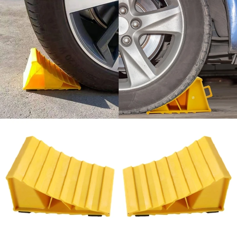 28GB Convenient Wheel Chocks with Handles Plastic Rubber Wheel Chocks Trailer Chocks Caravans Chocks Simple Installation