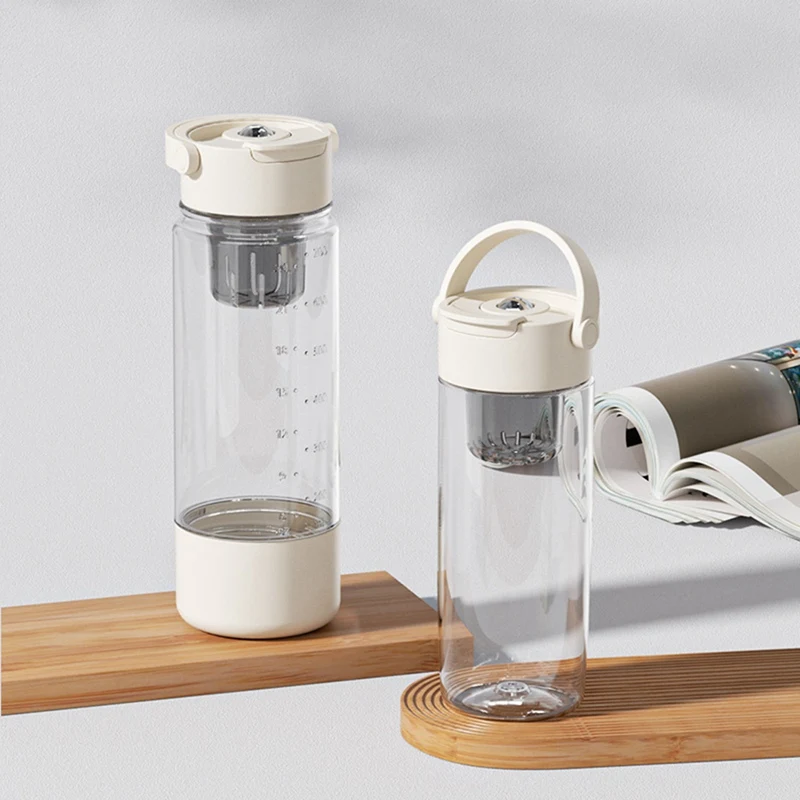 Simple Magnetic Tea Cup Summer Sports Cup Summer Cool Cup Tea and Water Separation High Appearance Magnetic Cup White-ABLA