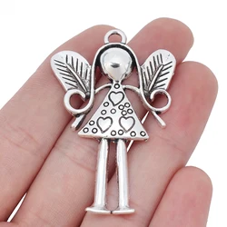 10pcs Large Guardian Angel Girl Fairy Amulet Charms Pendants DIY Necklace Jewelry Making Findings