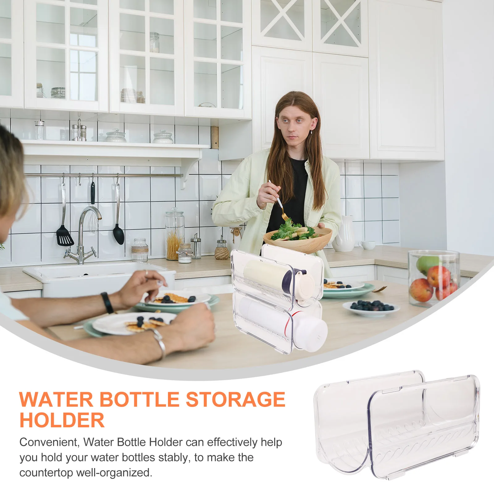 2 Pcs Multi-layer Cup Holder Drink Bottle Stackable Holders Water Organizer Jug Storage Rack Plastic Bottles