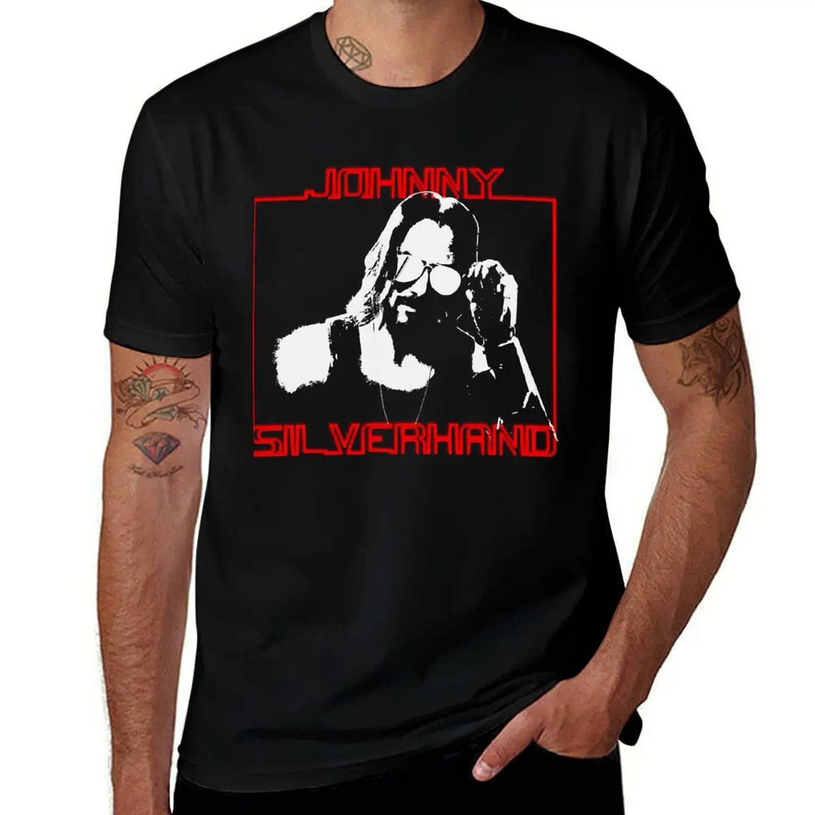 Funny Man Johnny Silverhand Cyberpunk Design Awesome For Music Fans T-Shirt graphic shirts blanks luxury clothes men