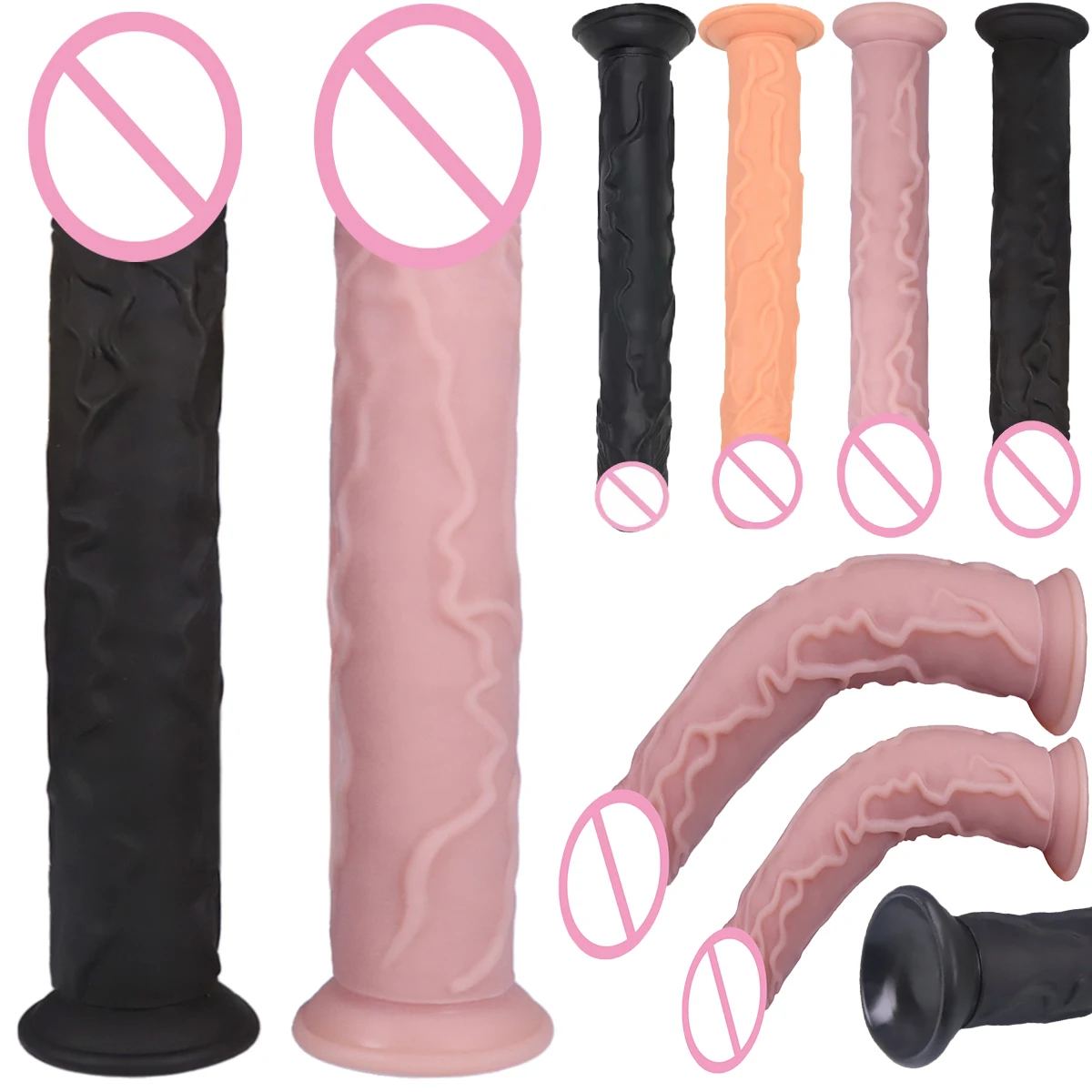 NEW Soft Realistic Strap On Dildo Long Suction Cup Dildo Vagina Masturbator Massager Adult Long Penis Sex Toys For Women Men 18+