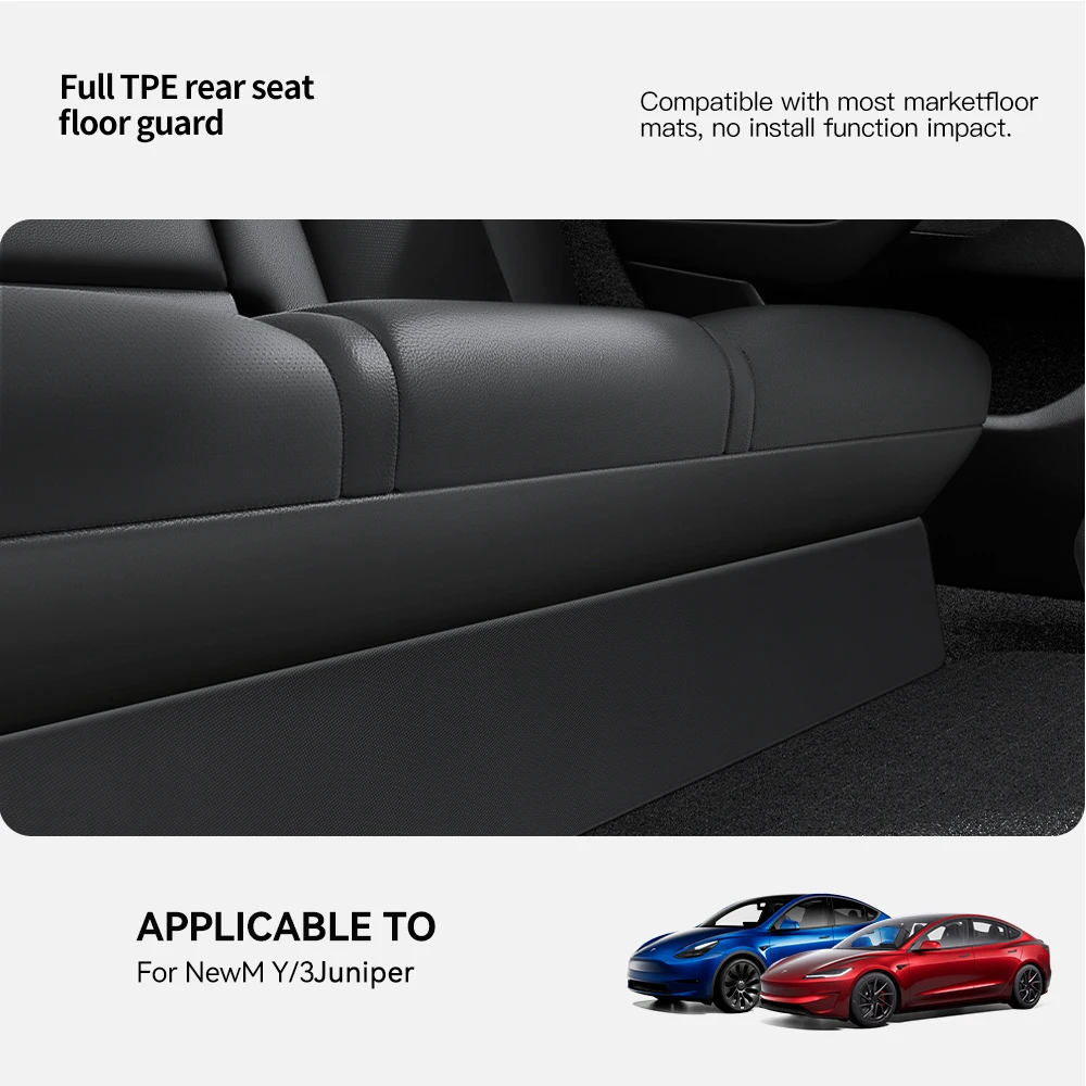 YZ For Tesla Model Y/3 Juniper 2021-2025 Rear Seat Lower Anti-kick Pad Protective Mat Electric Vehicle Protective Accessories
