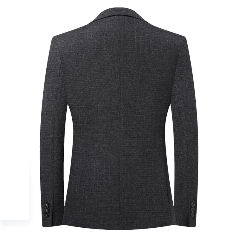 Plaid Men's Knitted Suit Slim Fit Suitable Business Casual Wear During Commutes Coat XXXXL Outerwear Grey Tops