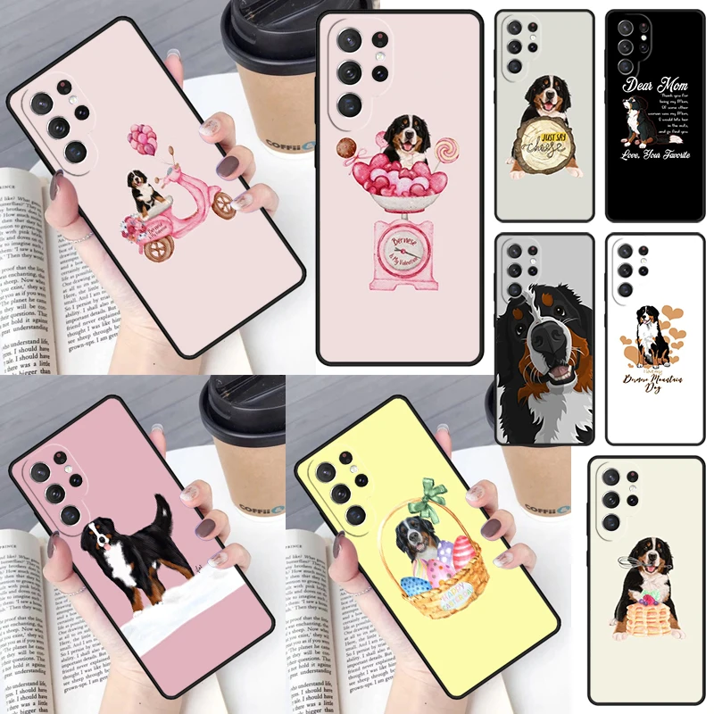 Funny Bernese Mountain Dog Cover For Samsung Galaxy S23 Ultra S22 S20 S21 FE S8 S9 S10 Plus Note 10 20 Ultra phone Case