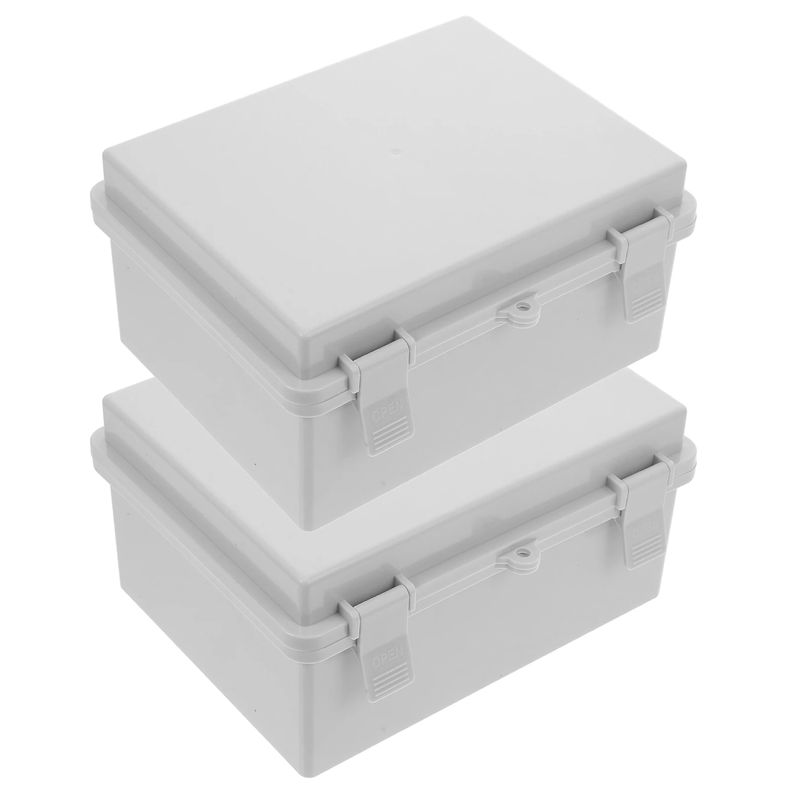 

2pcs Waterproof Junction Box Outdoor Abs Material Secure Lock Design Easy Installation Universal Electrical