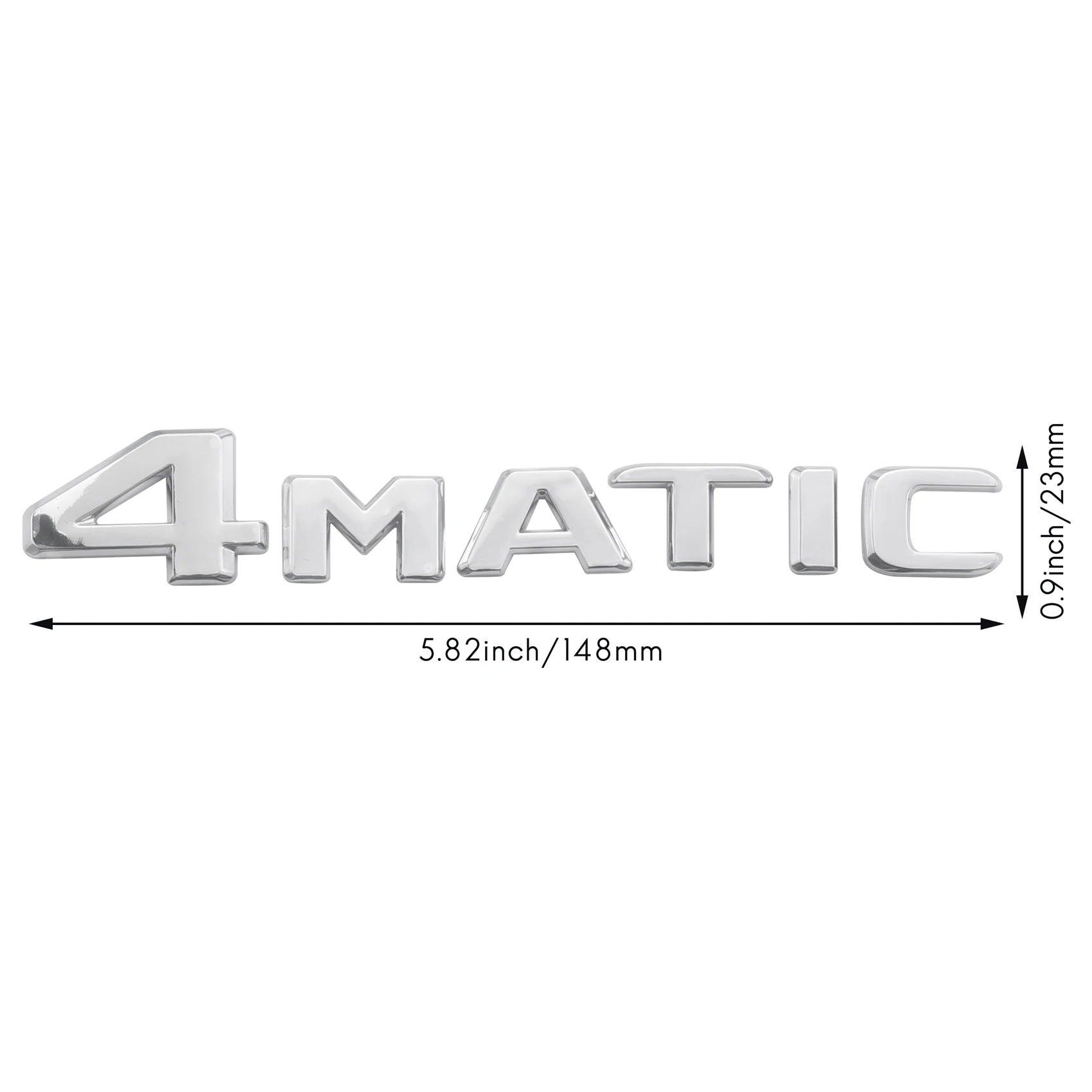 4MATIC Silver Auto Trunk Door Fender Bumper Badge Decal Emblem Adhesive Tape Sticker Replacement for Mercedes-Benz