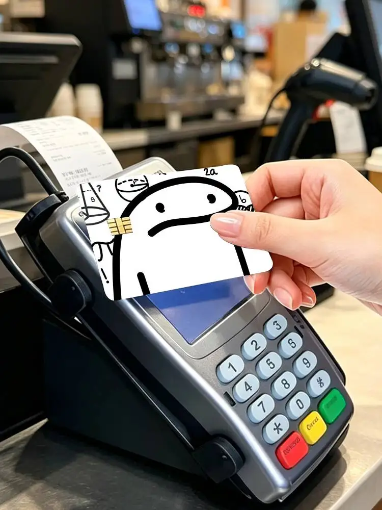 Funny Meme F-Flork  4pcs 1Set Card Stickers Small Waterproof Chip 4PCS Card Sticker Anti-Scratch