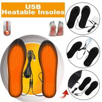 Cuttable Heated Shoe Insole Washable Winter Warm Electric Heated Shoe Pads with Adjustable Temperature USB Foot Warmer Unisex